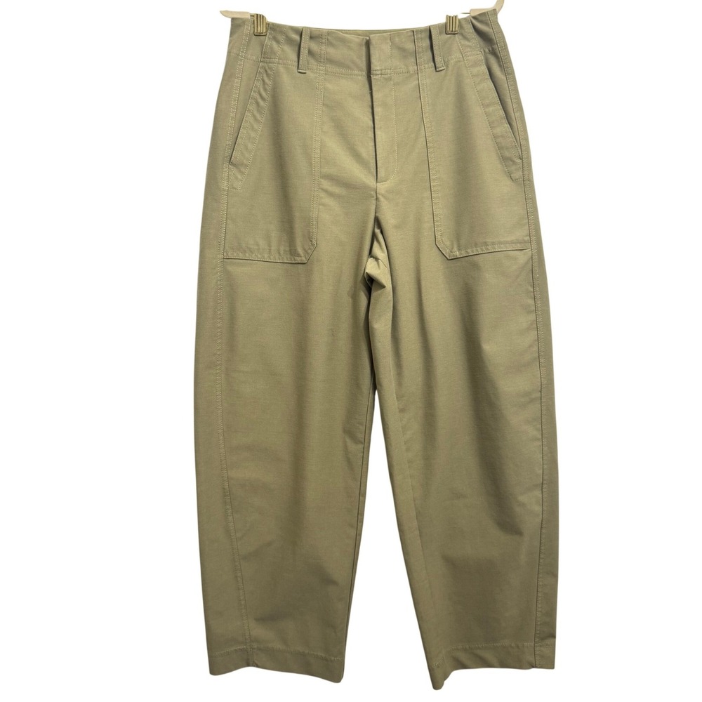 Athleta Skyline High Rise Barrel Leg Pant 12 Olive Branch Green - Picture 6 of 13